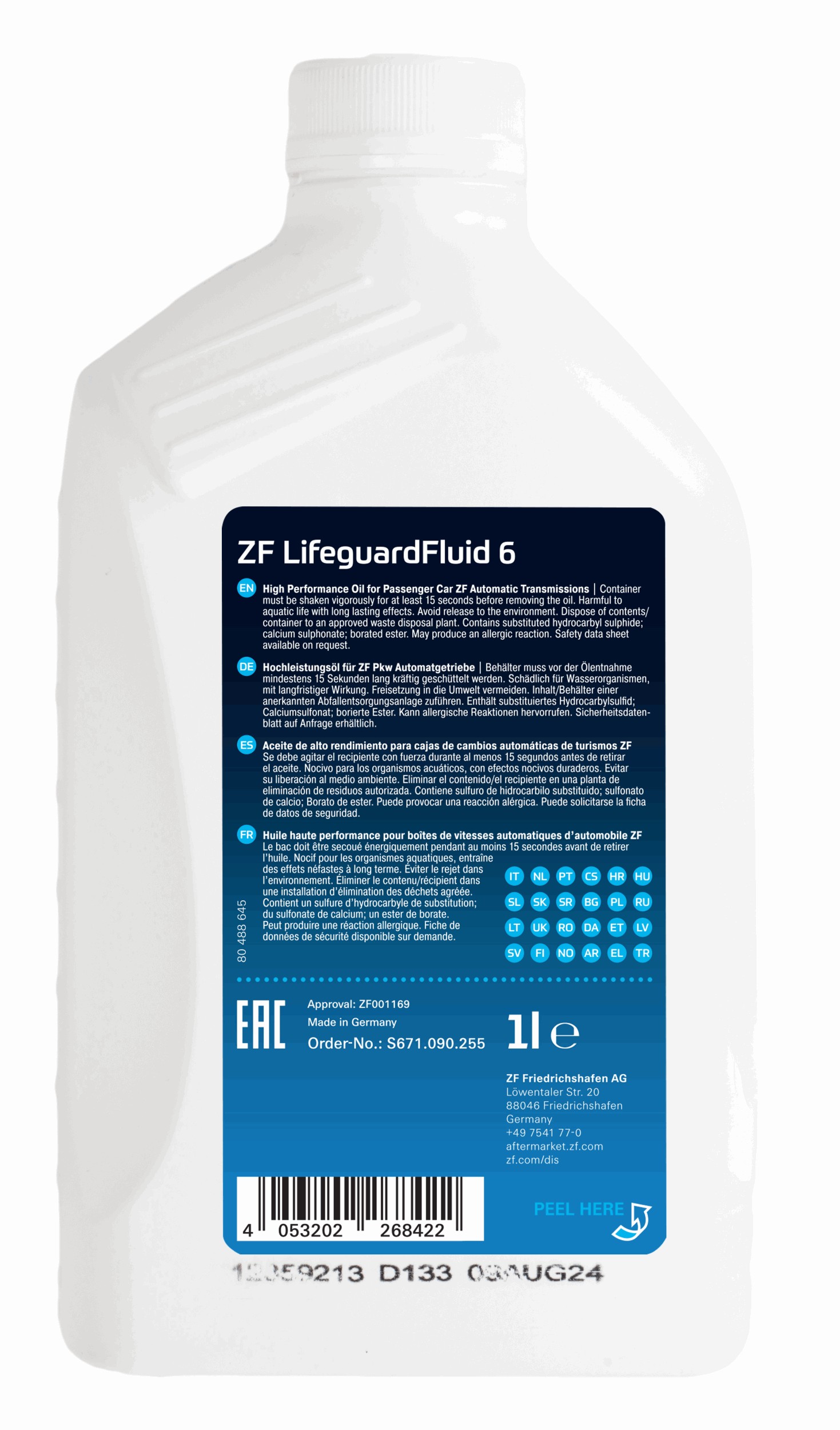 Płyn do skrzyni ZF lifeguardfluid 6 — 1 l — ujęcie 3