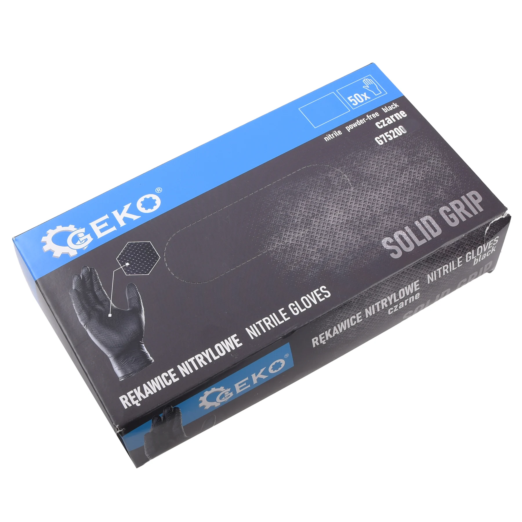 Rękawice nitrylowe Solid grip czarne M 50 szt.