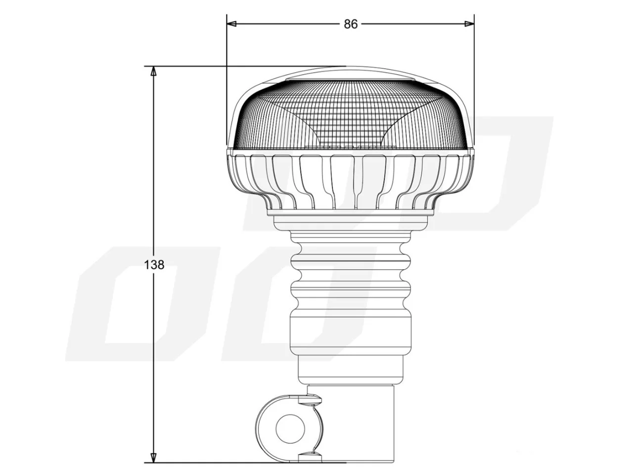 Lampa ostrzegawcza R65 R10 18LED 12/24V IP56 uchwyt zaginany — ujęcie 3