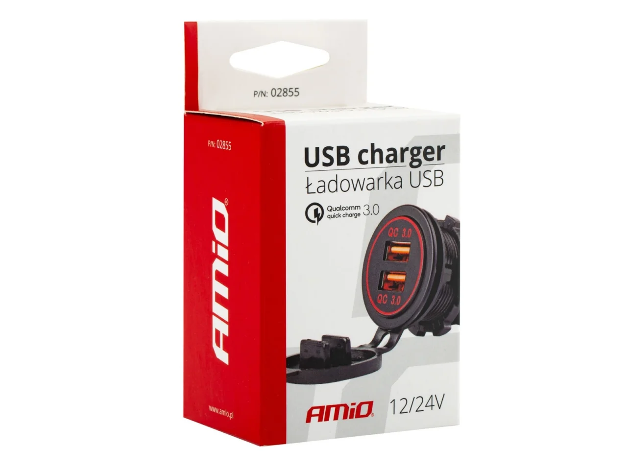Ładowarka samochodowa z gniazdami 2xUSB12/24V QC3.0 — ujęcie 3