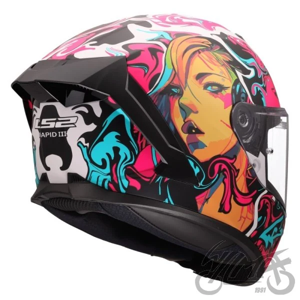 Kask LS2 FF820 Rapid III Cyberg Purple Cyan — XXS — ujęcie 4
