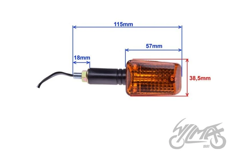 Kierunkowskaz mini czarno-pomarańczowy, długi, BA9S 12 V 23 W — AL1279 — ujęcie 2