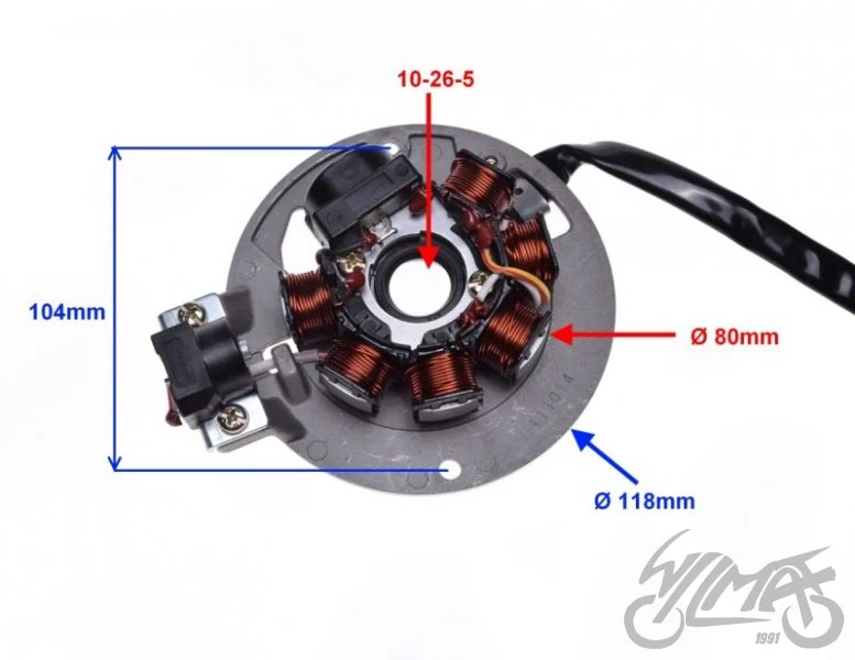 Stator 7 cewek do Aprilia Amico 50 / SR50 — ujęcie 2