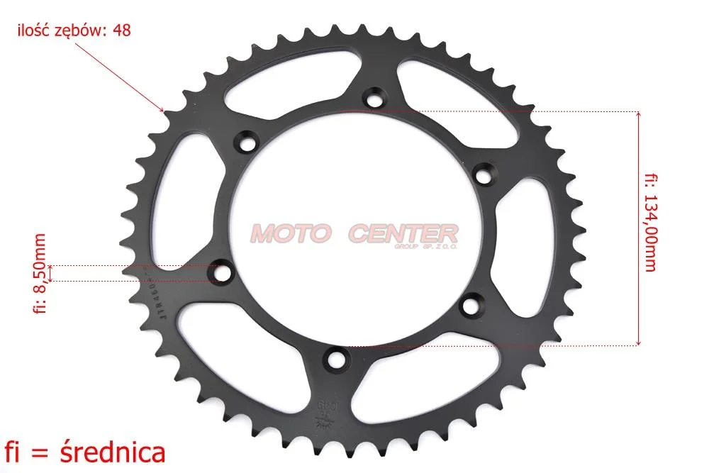 Zębatka tył 520 48Z 134 mm Kawasaki KX 125 — ujęcie 2
