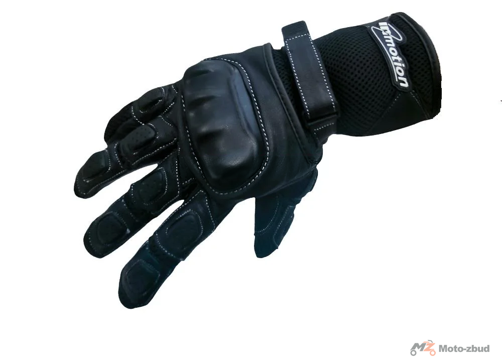 Rękawice motocyklowe długie wzmocnione Inmotion czarne rozmiar M — ujęcie 3