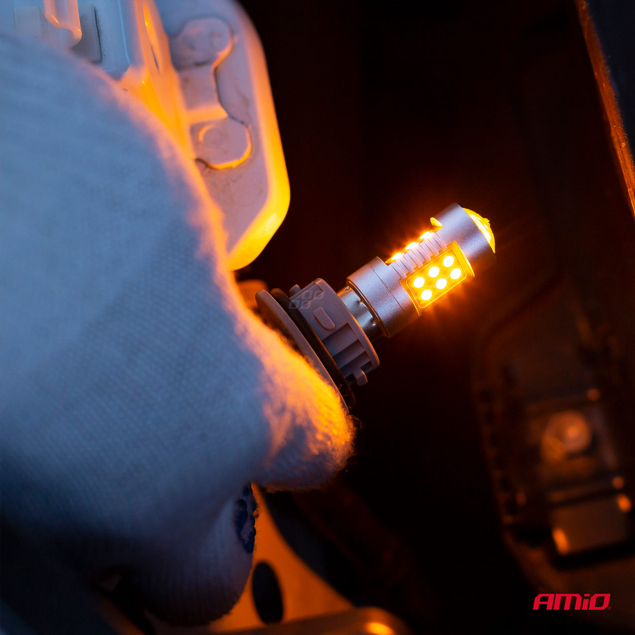 Żarówki LED CANBUS BAU15S PY21W Pomarańczowa Amber 12 V 24 V — ujęcie 3