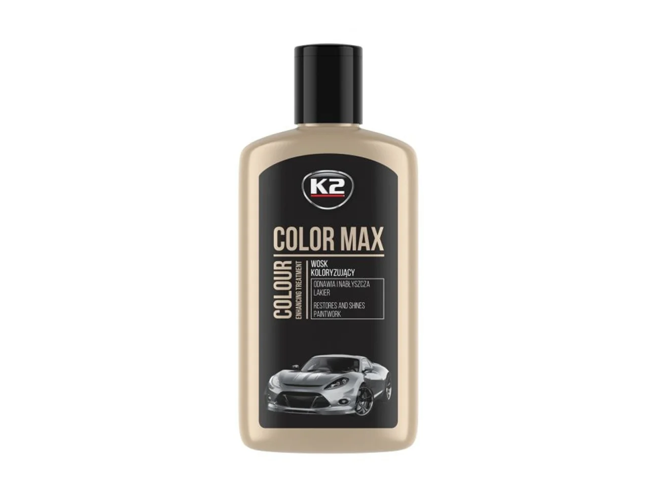 K2 COLOR MAX koloryzujący wosk nabłyszczający - Czarny 250 ml