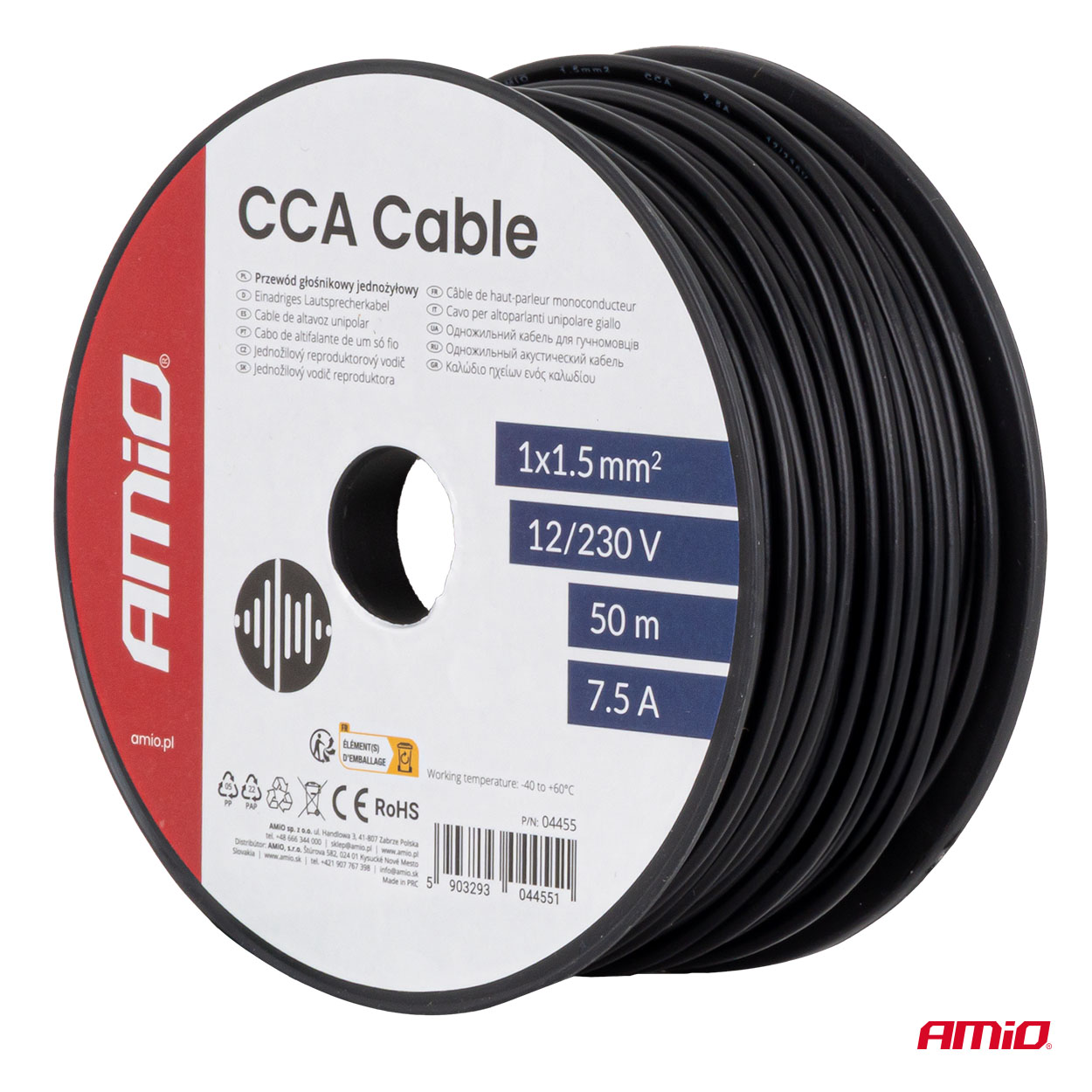Przewód jednożyłowy czarny CCA 1x1.5mm2 50m 7.5A 12/230V — ujęcie 5