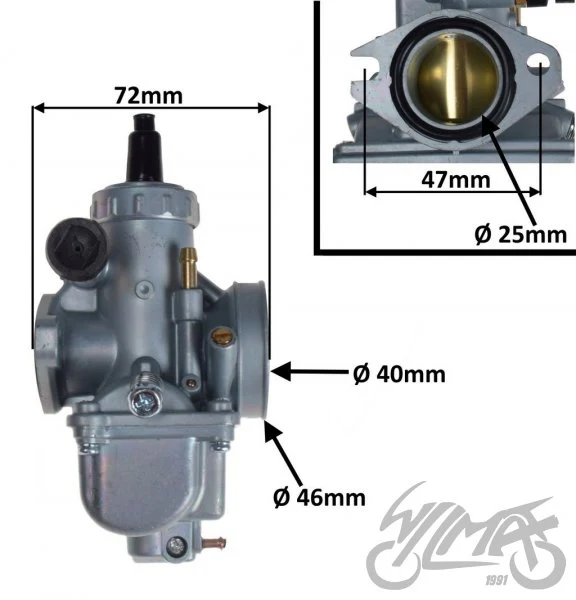 Gaźnik do pit bike, przepustnica 27,4 mm — PTB3005 — ujęcie 2