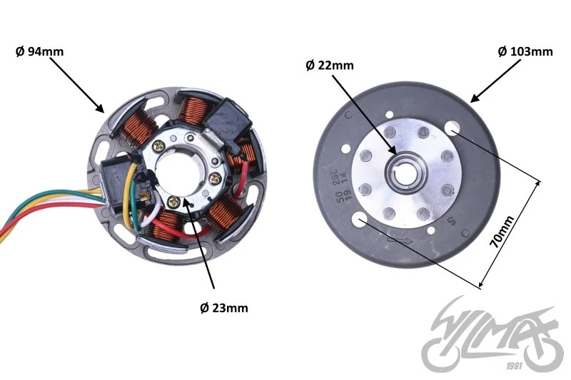 Stator z kołem magnesowym do AM6 Rieju / HM 50 — ujęcie 2