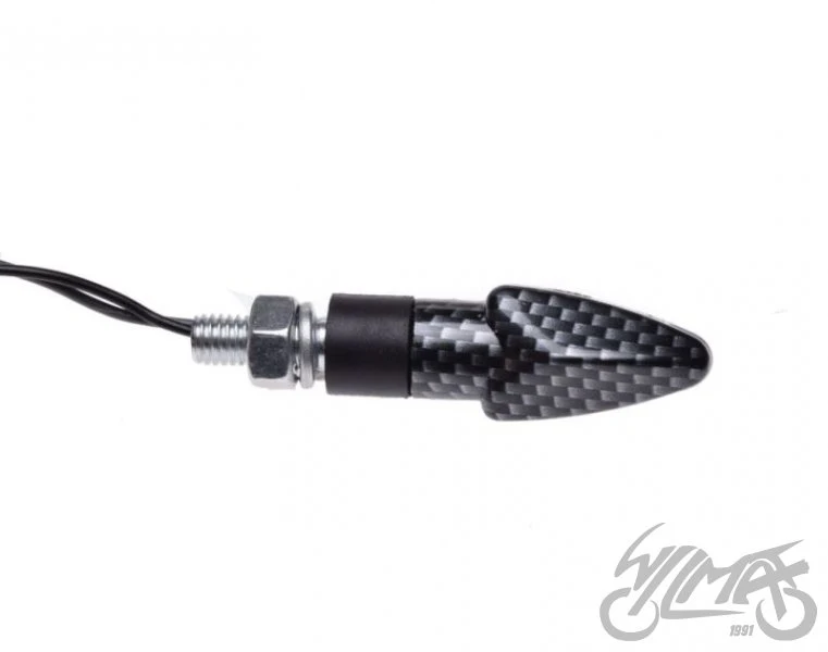 Kierunkowskazy mini LED carbon, biały klosz, 12 V 1 W — para — ujęcie 4