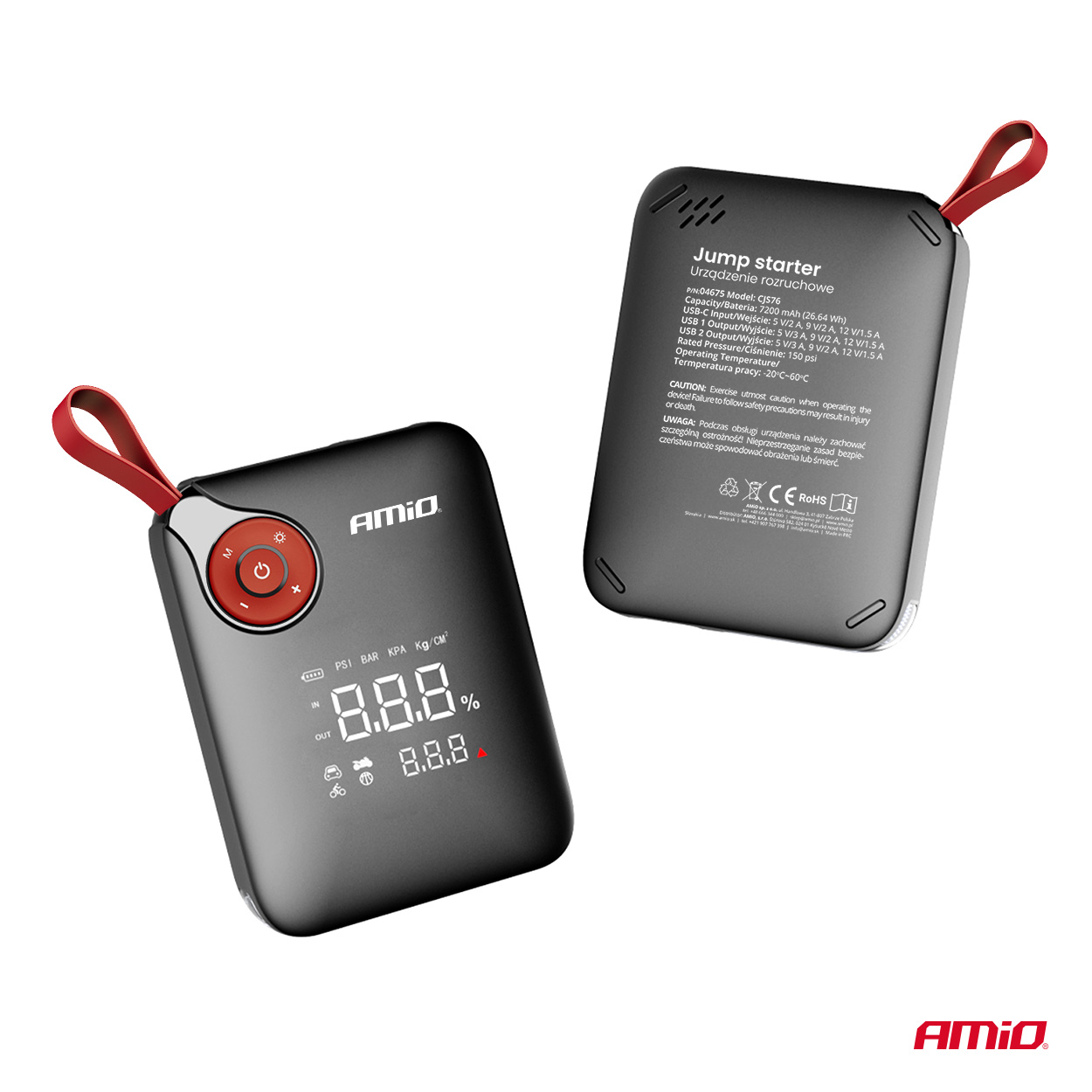 Urządzenie rozruchowe 4w1 booster powerbank kompresor latarka LED 12 V 7,2 Ah 600A PRO — ujęcie 9