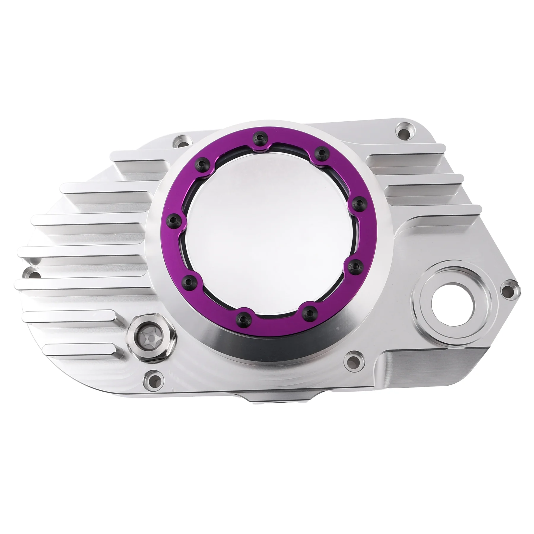 Pokrywa silnika Simson S51 SR50 lewa aluminium CNC clear fioletowy + śruby DPR Performance — ujęcie 6