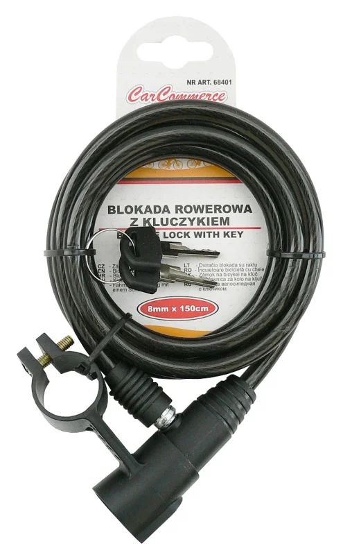 BLOKADA ROWEROWA 8mm x 150cm – kluczyk