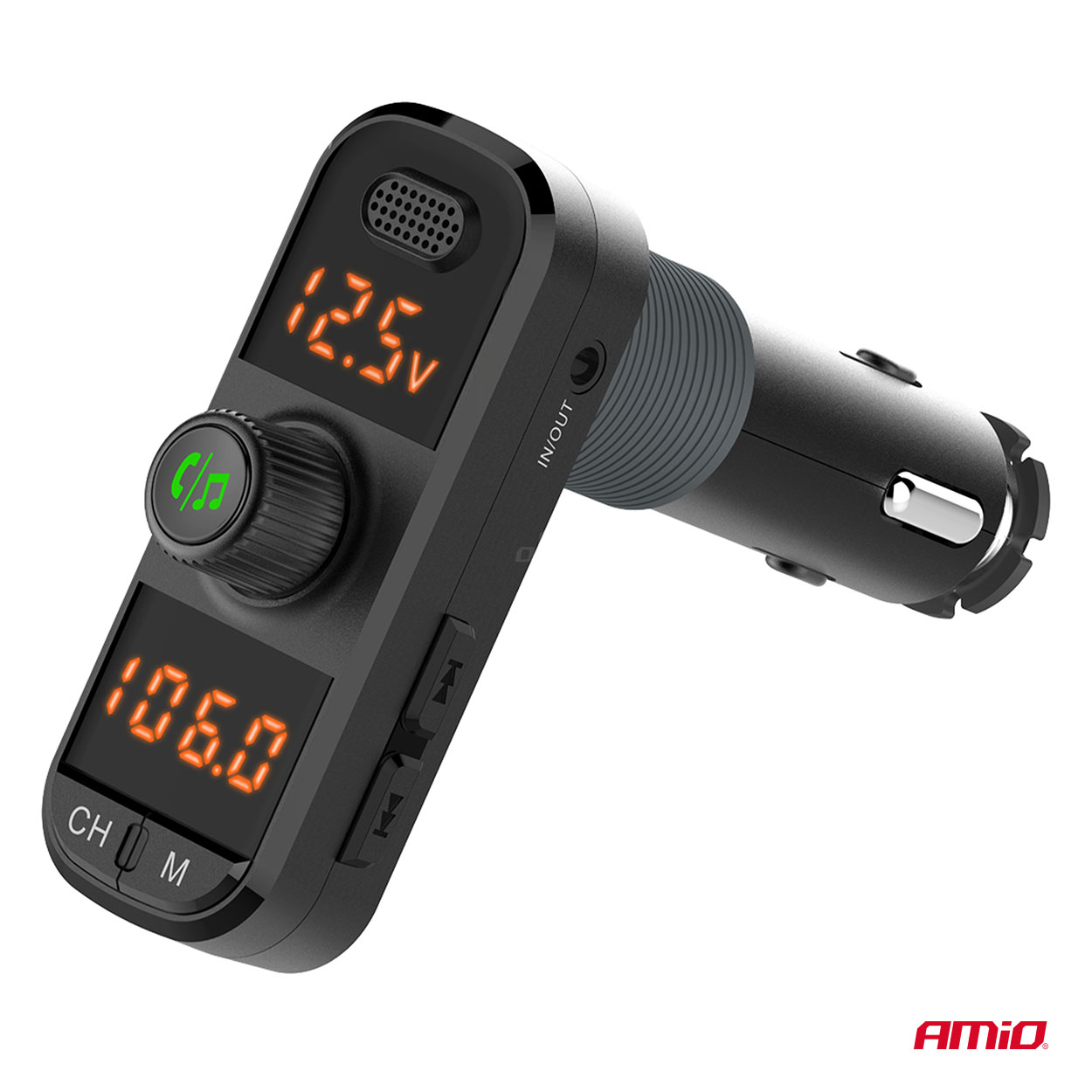Transmiter samochodowy FM 2×USB-A 1×USB-C mircoSD 12 V 24 V — ujęcie 8