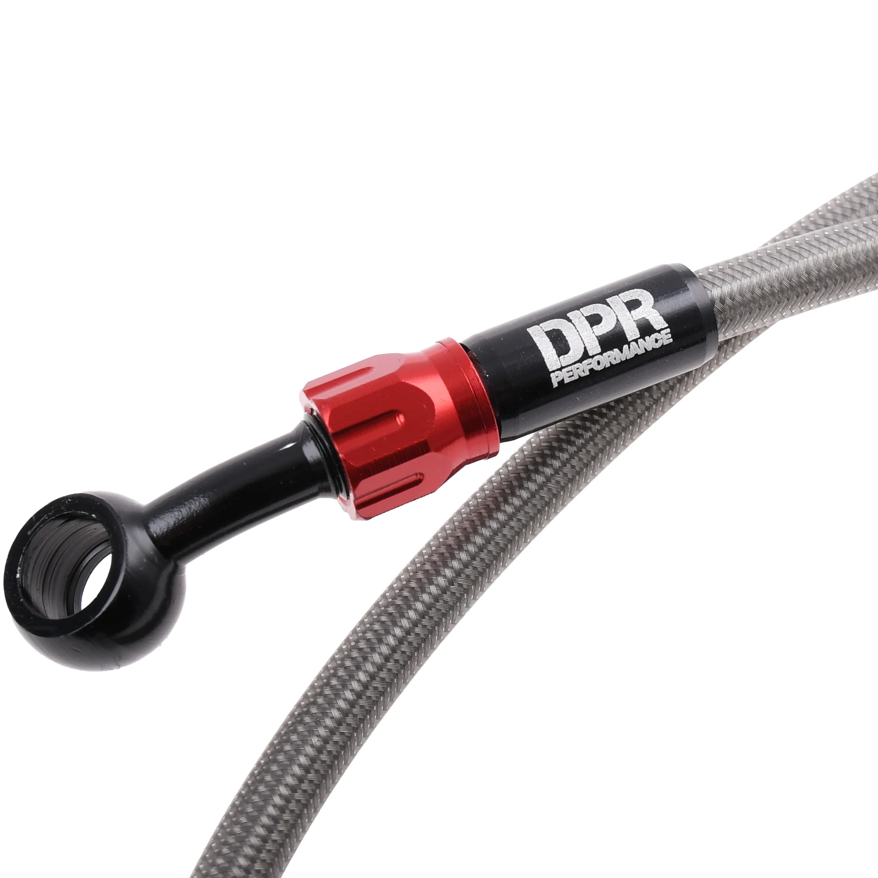 Przewód hamulcowy w oplocie 90 cm srebrno czerwony V2 DPR Performance — ujęcie 1