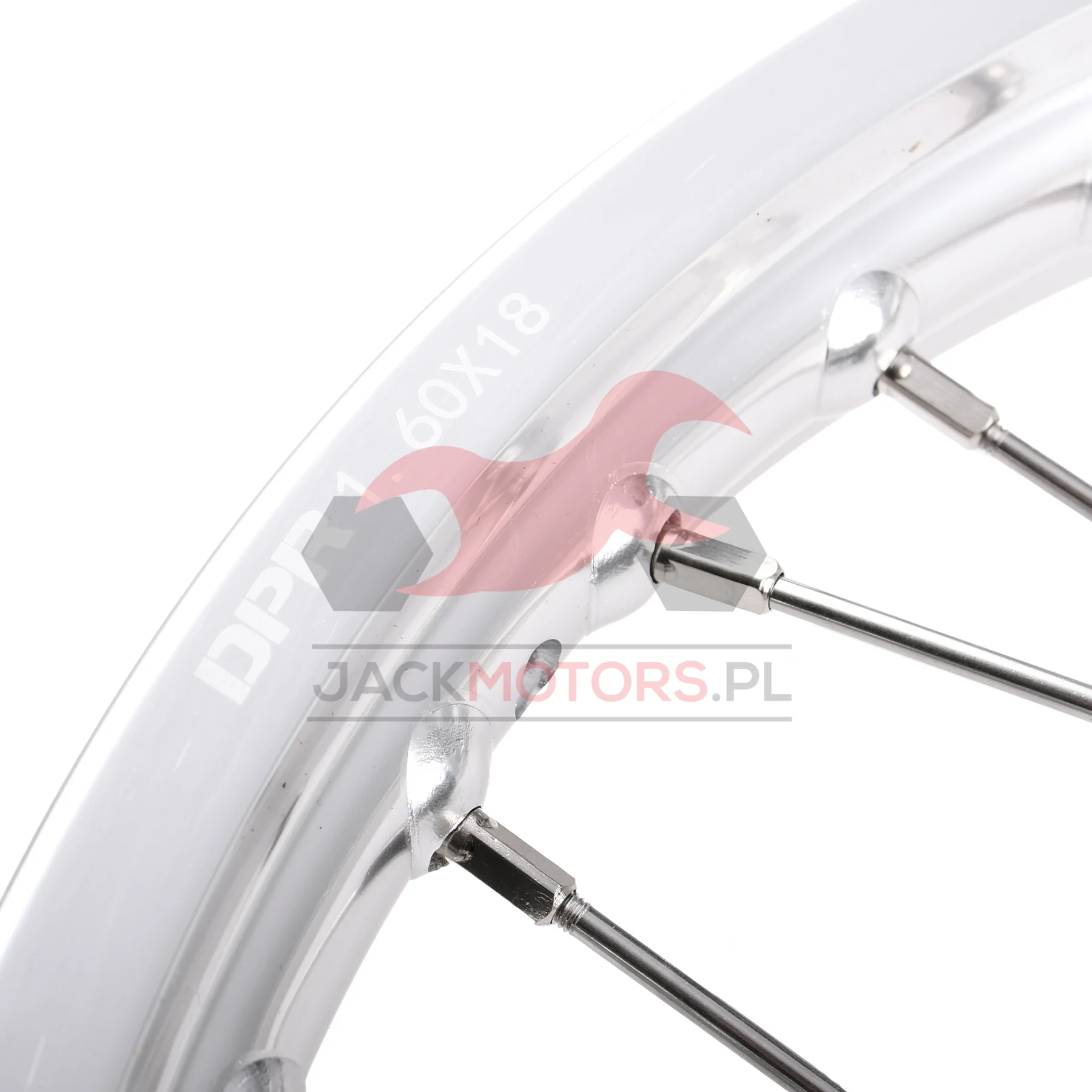 Koło jezdne przód MZ ETZ 1,6 × 18 aluminium DPR Classic hamulec tarczowy czarna piasta + szprychy INOX — ujęcie 2