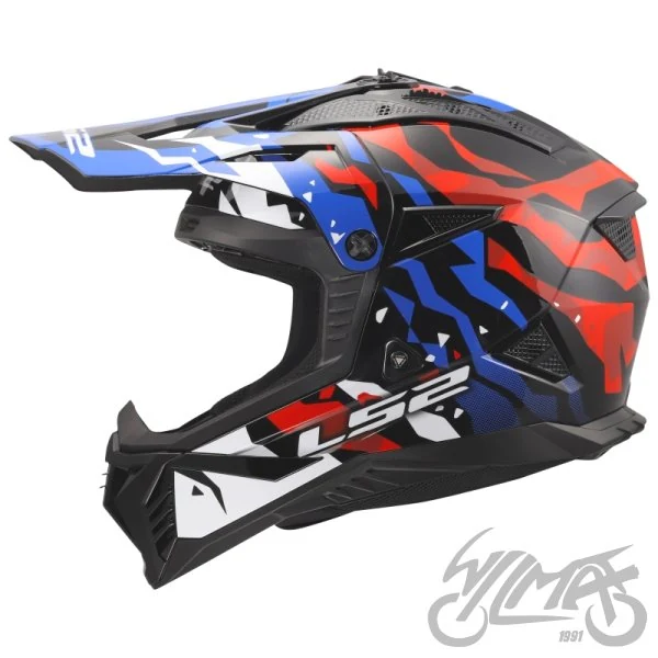 Kask LS2 MX708 Fast II Grotesk White Blue Red — L — ujęcie 2