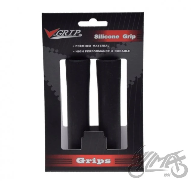 Chwyt kierownicy V-GRIP rowerowy silikon czarny — ujęcie 1