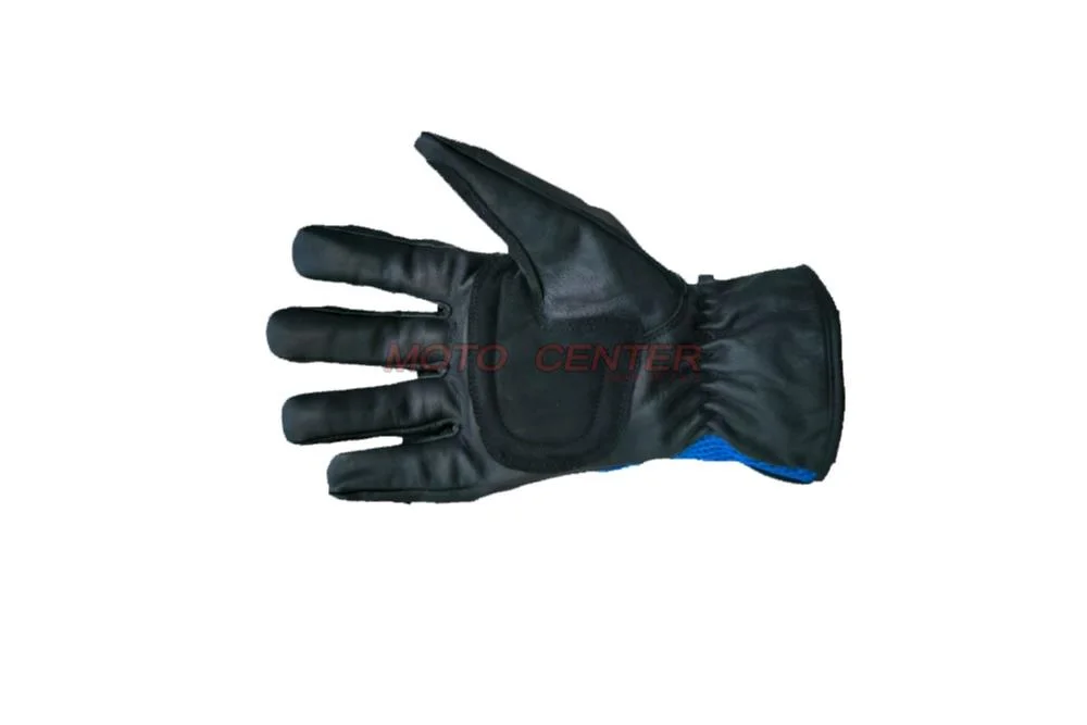 Rękawice motocyklowe skórzane czarne/niebieskie XL — ujęcie 4