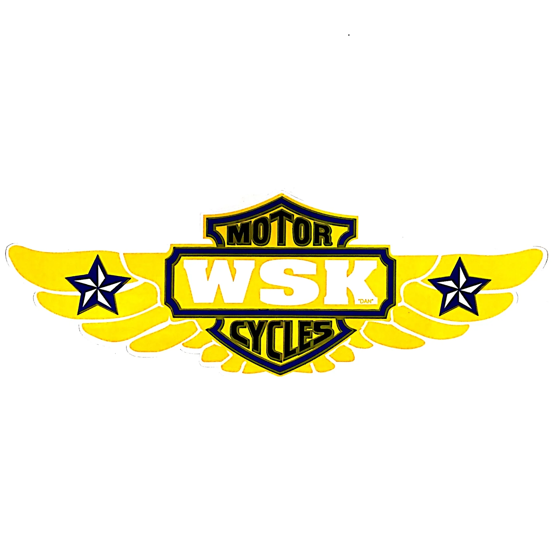 Naklejka WSK motor cycles żółta PL — ujęcie 1