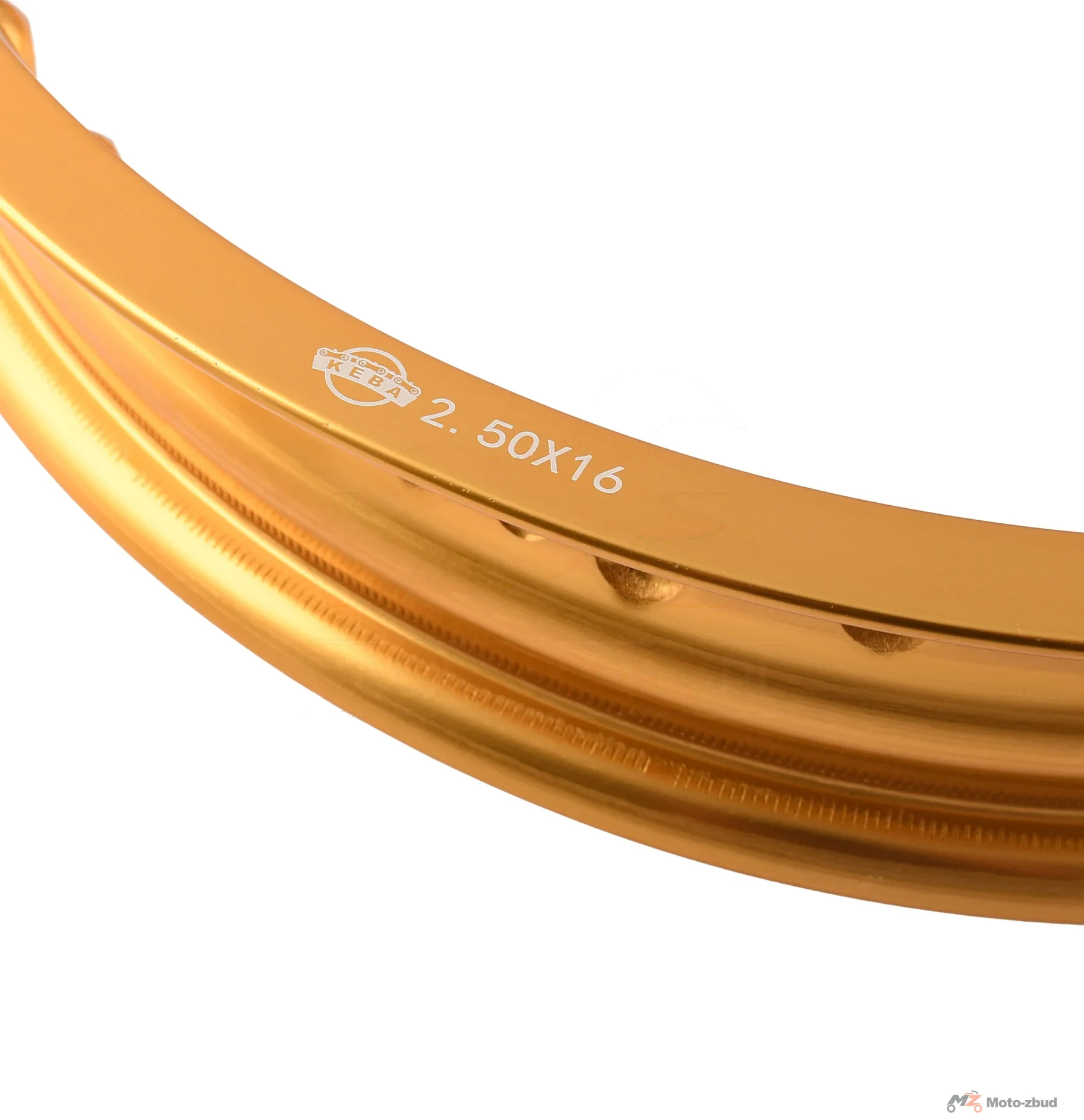 Obręcz koła Simson MZ ETZ 2,50 × 16 aluminiowa złota polerowana MZA — ujęcie 2