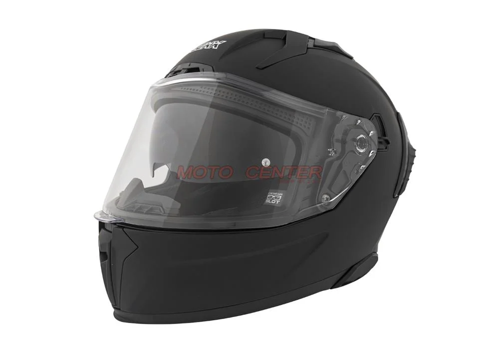 Kask zamknięty z blendą i lampą LED BLEXX FF953 czarny mat L ECER22.06 — ujęcie 1