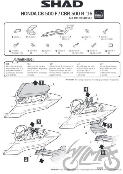 Stelaż kufra centralnego SHAD do Hondy CB 500 F — ujęcie 2