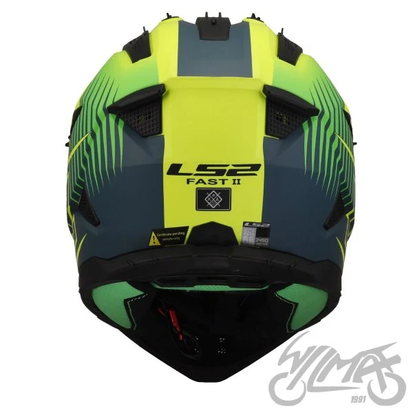 Kask LS2 MX708 Fast II Duck Matt Hi-Vis Green Yel — M — ujęcie 4