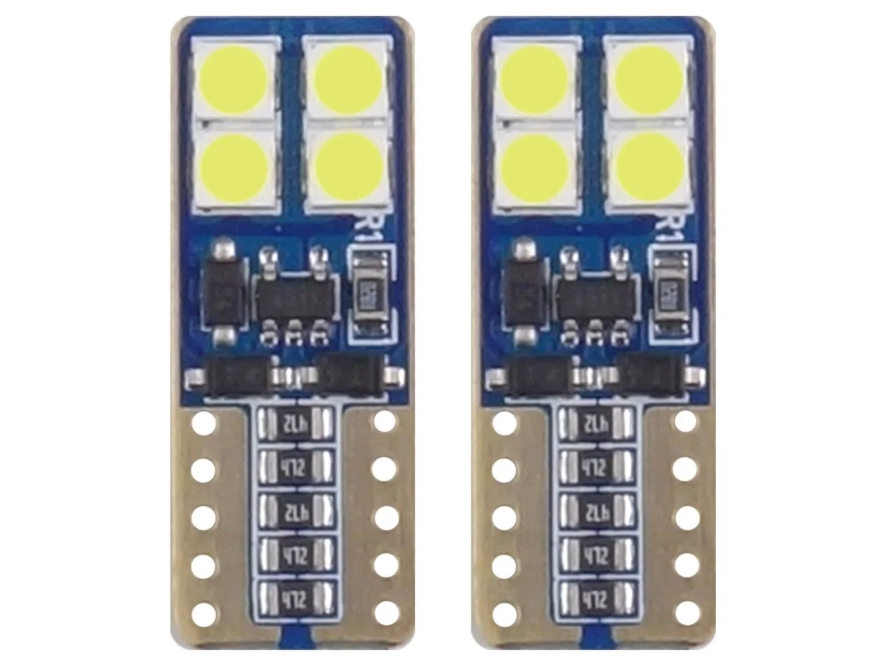 Żarówka W5W T10 12V 8xLED SMD2835 CANBUS biała AMIO (2szt.) — ujęcie 2