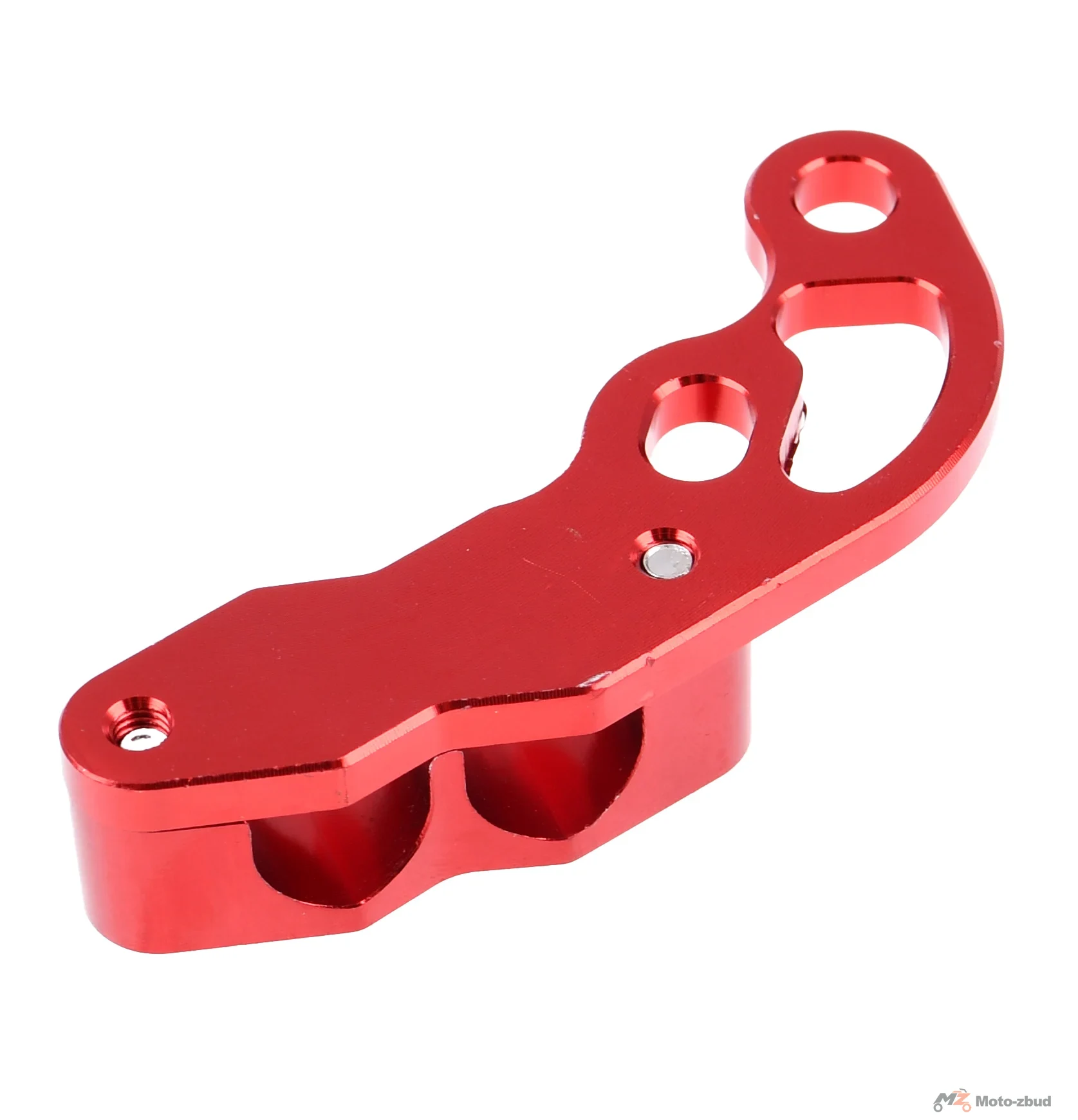 Uchwyt linek / przewodu hamulcowego uniwersalny aluminium CNC anoda czerwony V3 Racing Force — ujęcie 1