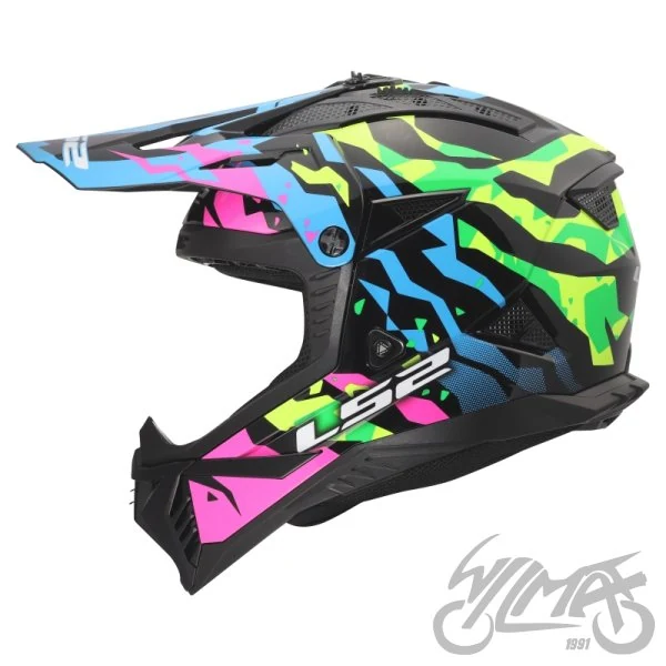 Kask LS2 MX708 Fast II Grotesk Blue Pink Green — L — ujęcie 2