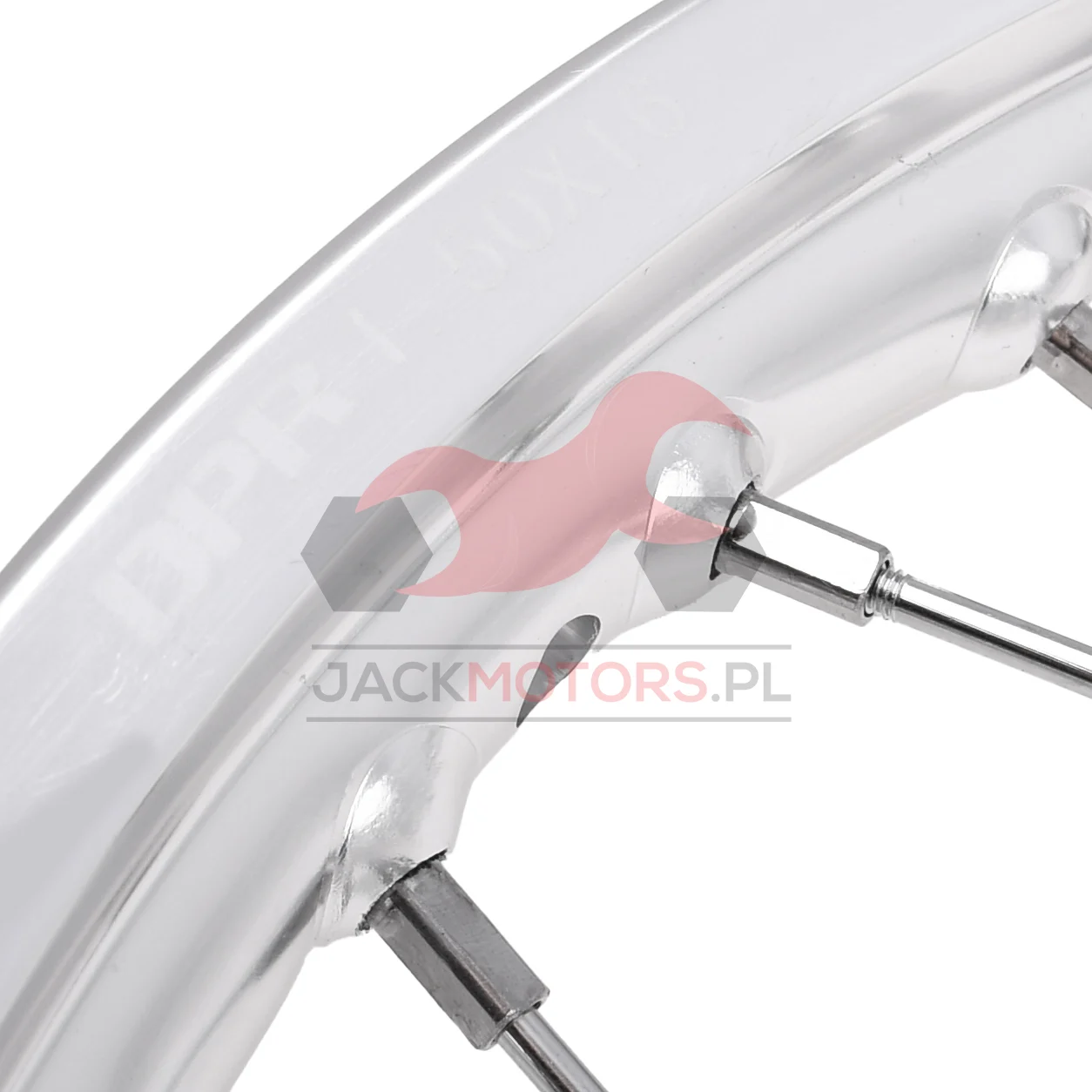 Koło jezdne Simson S51 1,5 × 16 aluminium DPR Classic srebrna piasta + szprychy chrom — ujęcie 2
