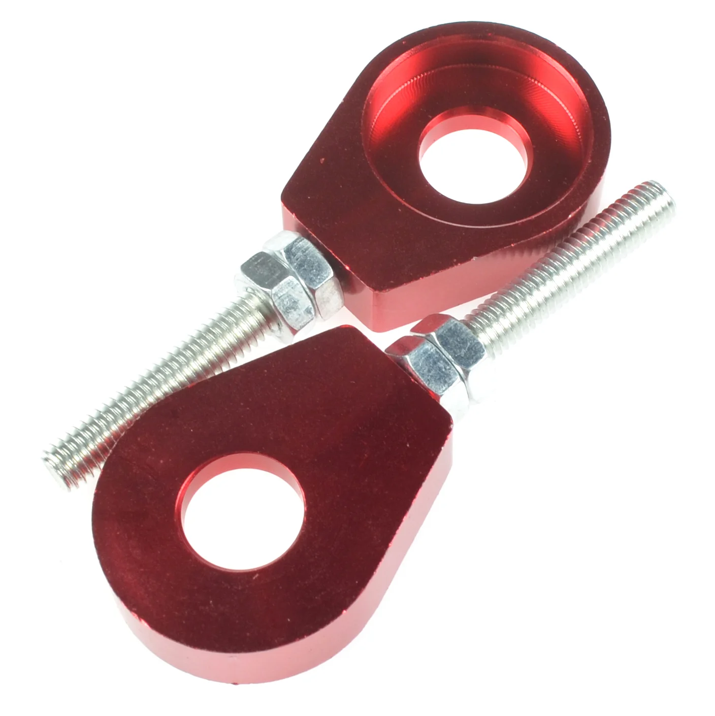 Napinacz łańcucha Simson S51 SR 50 czerwony aluminium CNC anoda Racing Force kpl. — ujęcie 1