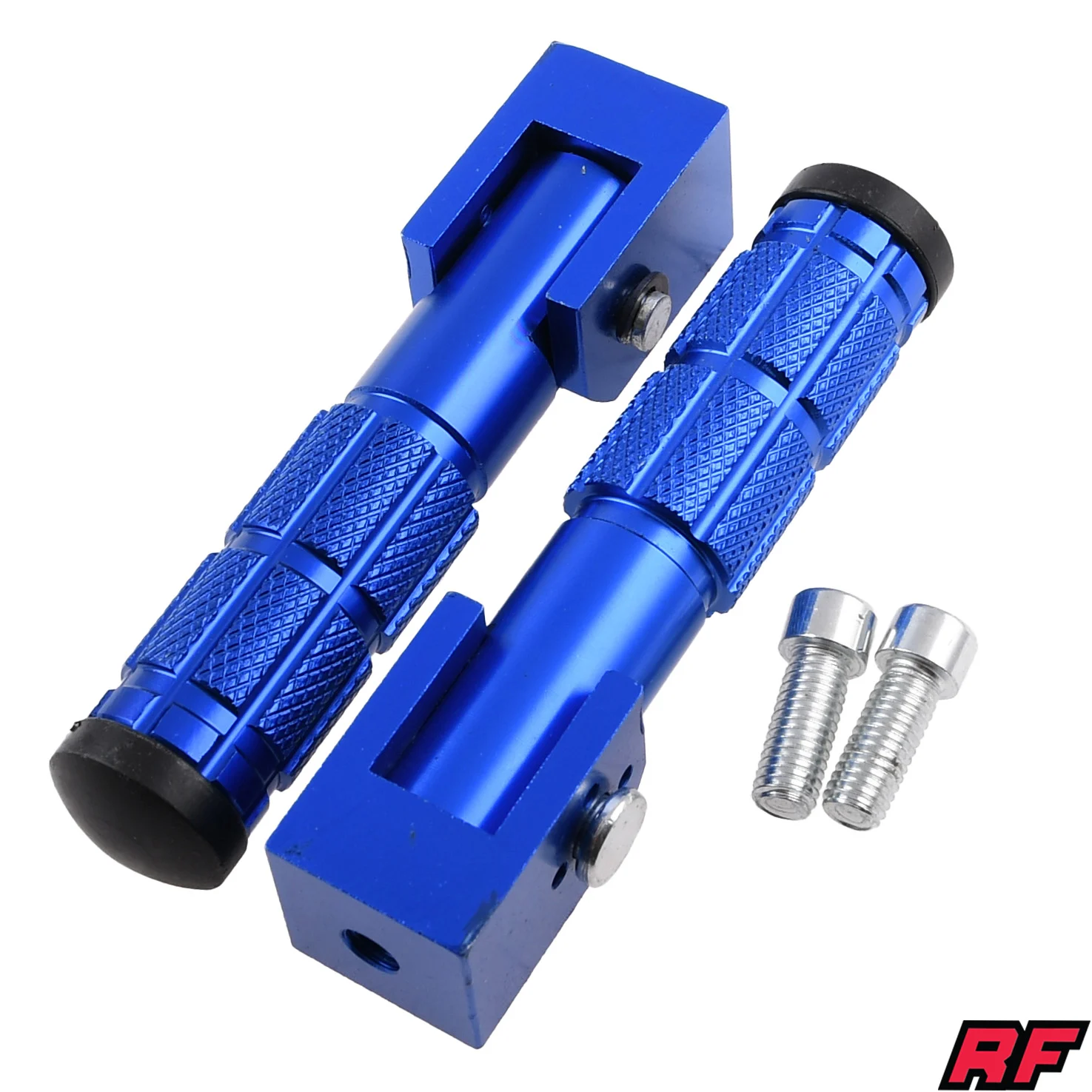 Podnóżek pasażera uniwersalny aluminium CNC niebieski Racing Force kpl. — ujęcie 2