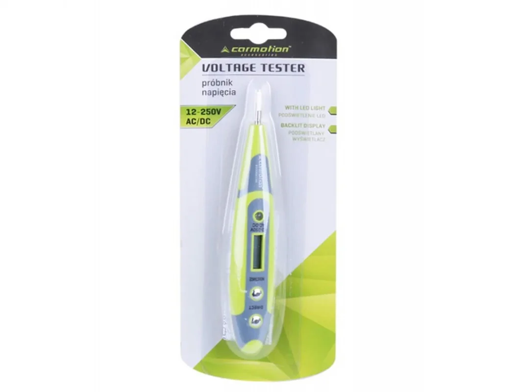 Tester / próbnik napięcia 12-250V DC/AC z LCD — ujęcie 2