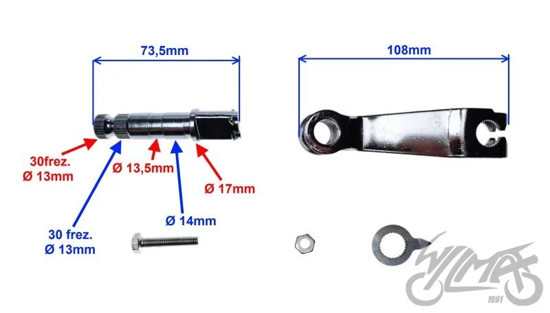 Rozpieracz szczęk + dźwignia tył kpl. 103 mm — ujęcie 2