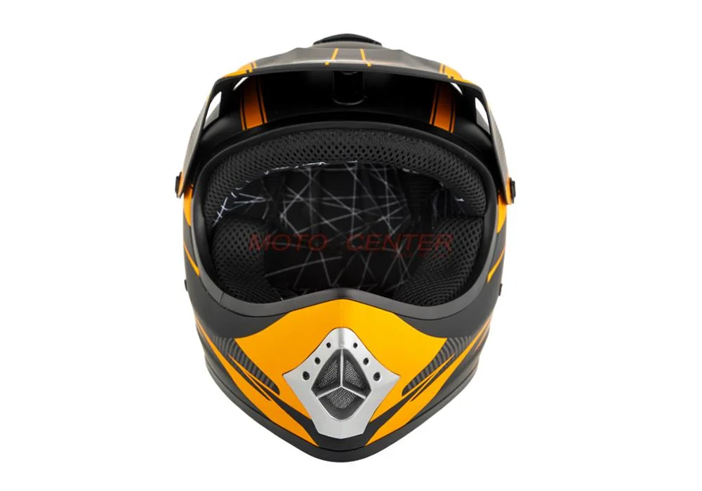 Kask crossowy MPX Dziecięcy WL-801A czarny mat/pomarańczowy M — ujęcie 3