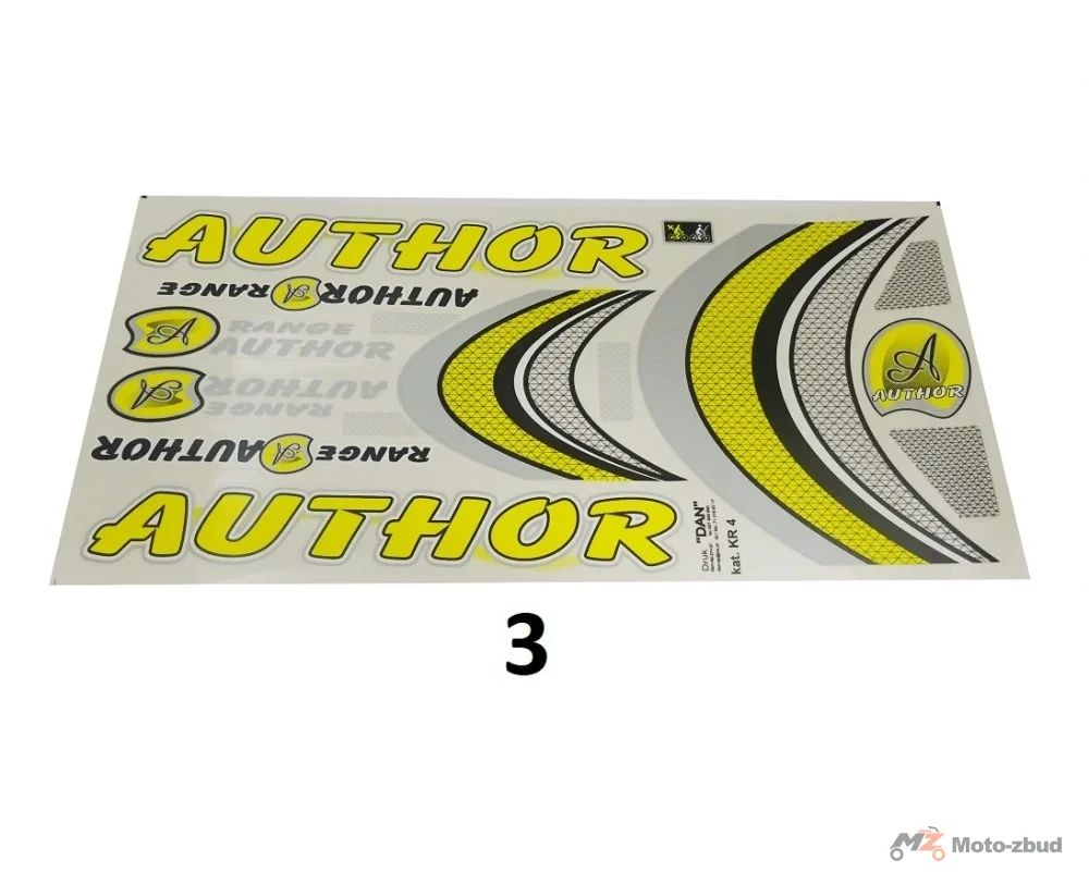 Kalkomania rowerowa author żółta KR4