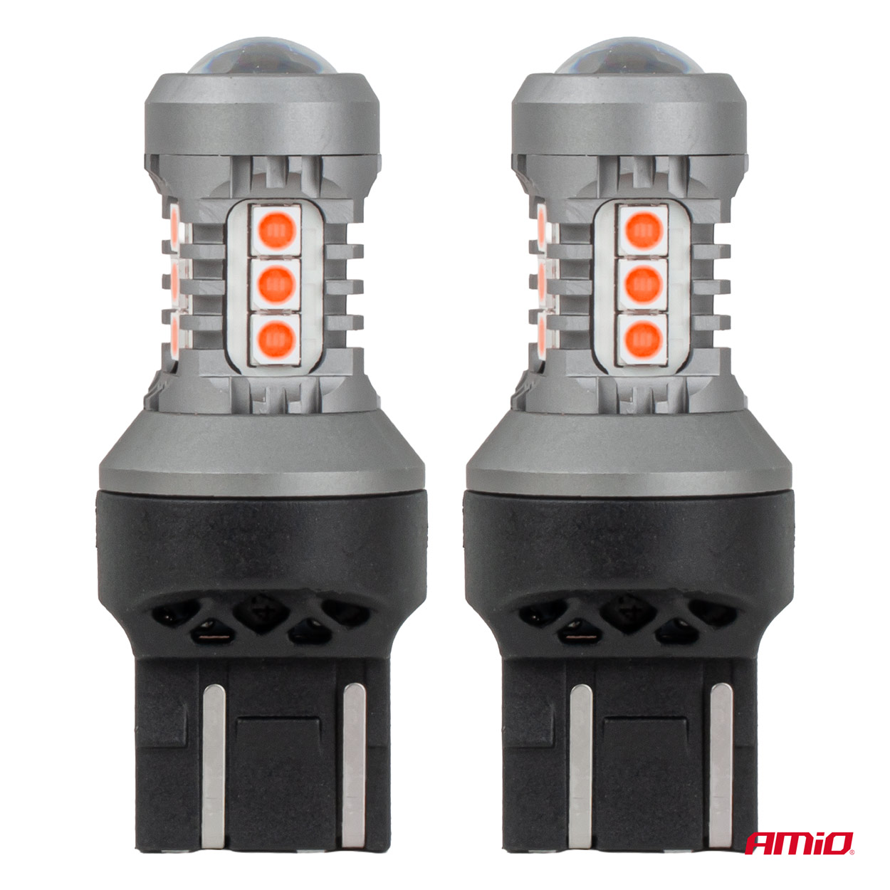Żarówki LED STANDARD 7443 W21/5W 3030 15SMD czerwone 12 V 24 V — ujęcie 2