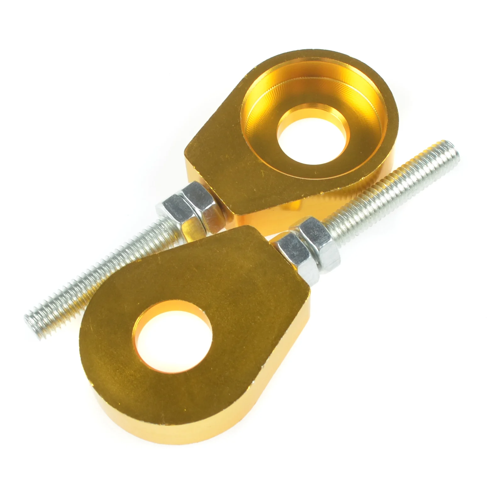 Napinacz łańcucha Simson S51 SR 50 złoty aluminium CNC anoda Racing Force kpl. — ujęcie 1
