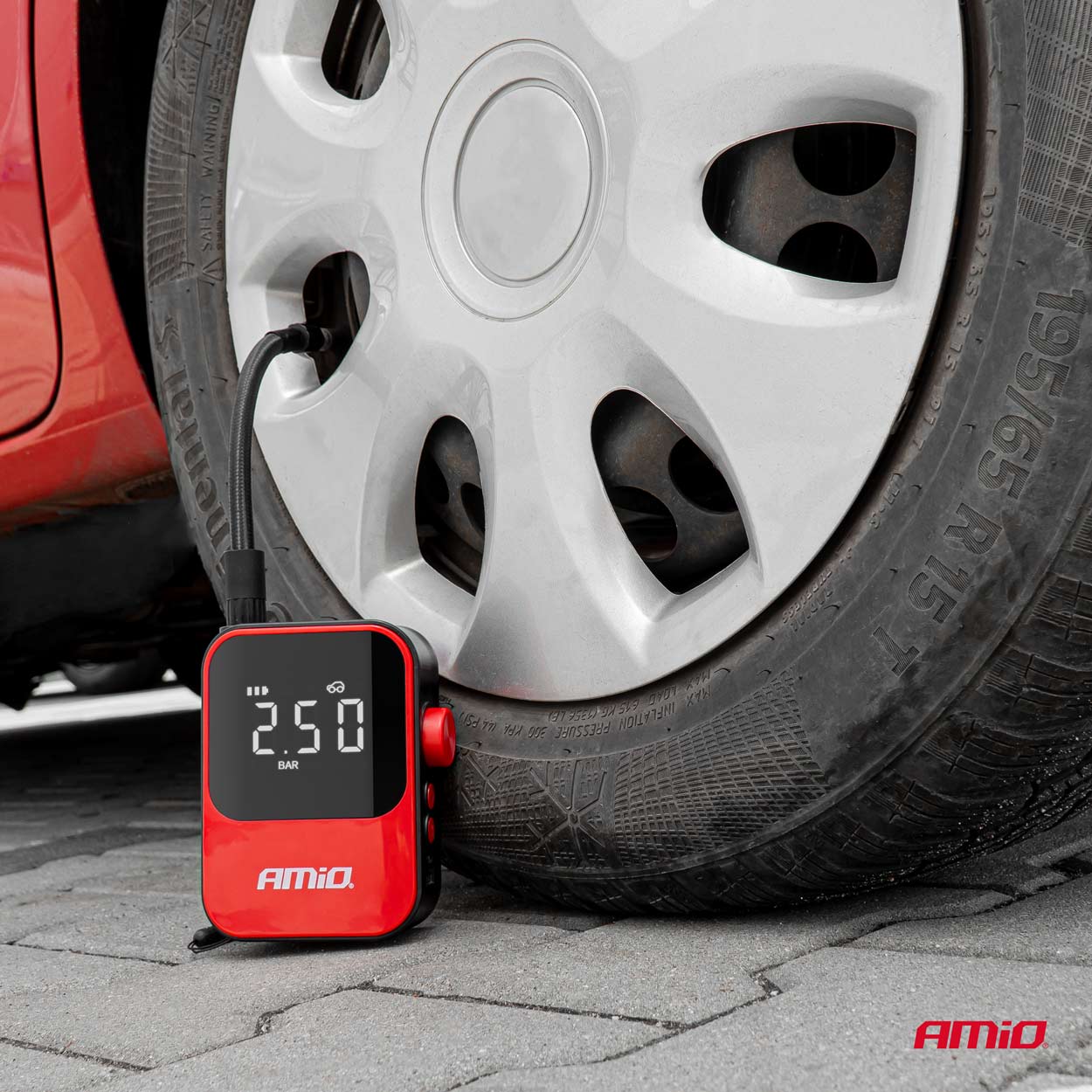 Kompresor samochodowy bezprzewodowy pompka elektryczna rowerowa powerbank 40 W ACOMP-20 — ujęcie 3