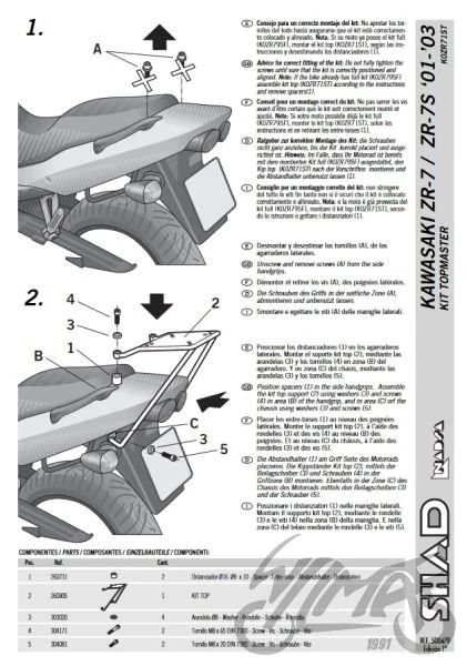 Stelaż kufra centralnego SHAD do Kawasaki ZR-7 / ZR-7S — ujęcie 2