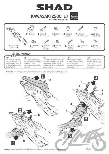 Stelaż kufra tył SHAD do Kawasaki z 900 — ujęcie 2