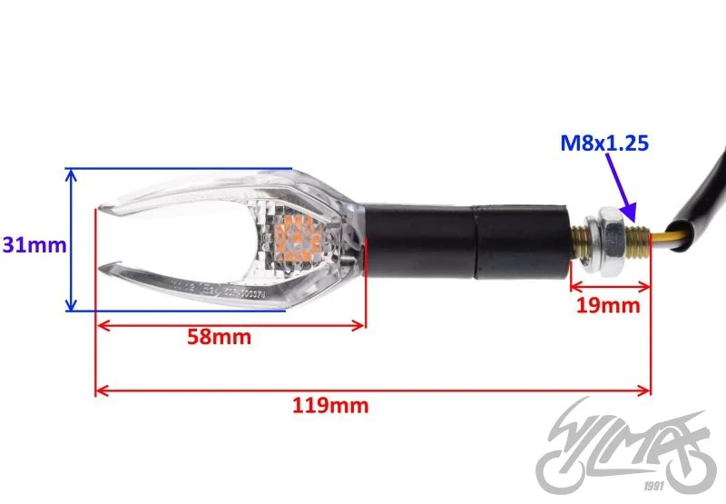 Kierunkowskaz LED M8×1,25 — komplet AM1445 — ujęcie 2