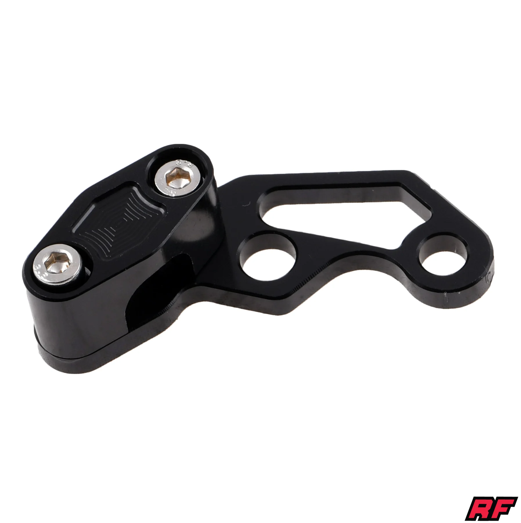 Uchwyt przewodu hamulcowego Simson S50 S51 czarny aluminium CNC anoda Racing Force — ujęcie 1