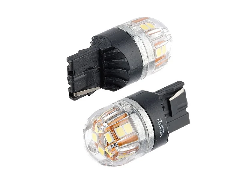 Żarówka W21W T20D 12V/24V 15xLED SMD2835 OSRAM CHIP CANBUS biała VISION (2szt.) — ujęcie 2
