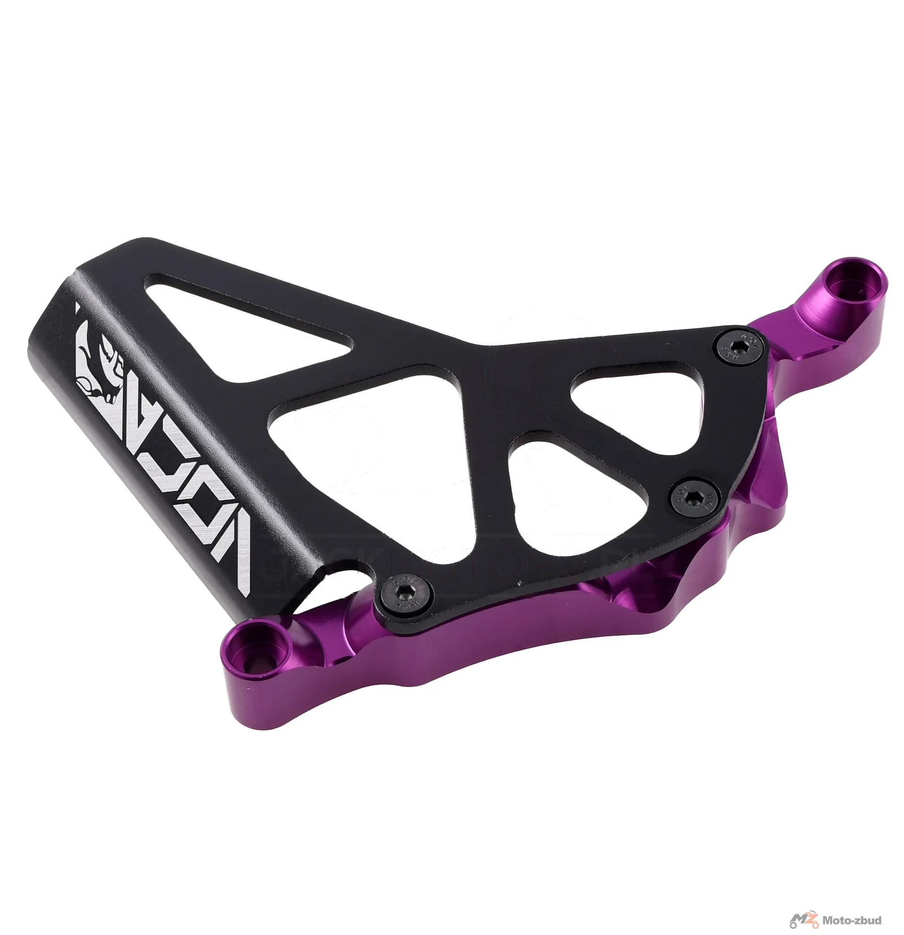 Pokrywa zębatki zdawczej VOCA racing czarno - fioletowa aluminium CNC Minarelli AM6 — ujęcie 2