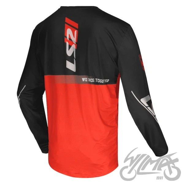 Bluza crossowa LS2 Gravel — czarno-czerwona, M — ujęcie 2