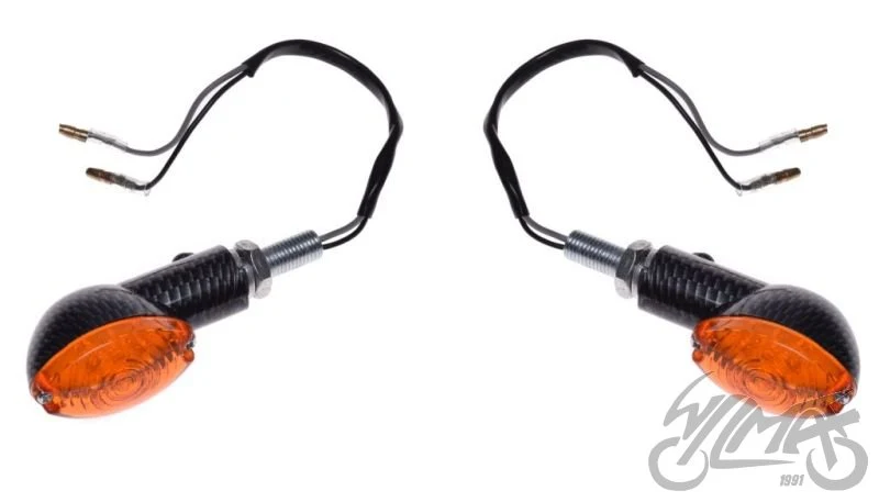 Kierunkowskazy LED carbon, pomarańczowy klosz 12 V 1 W — para AM1327 — ujęcie 1